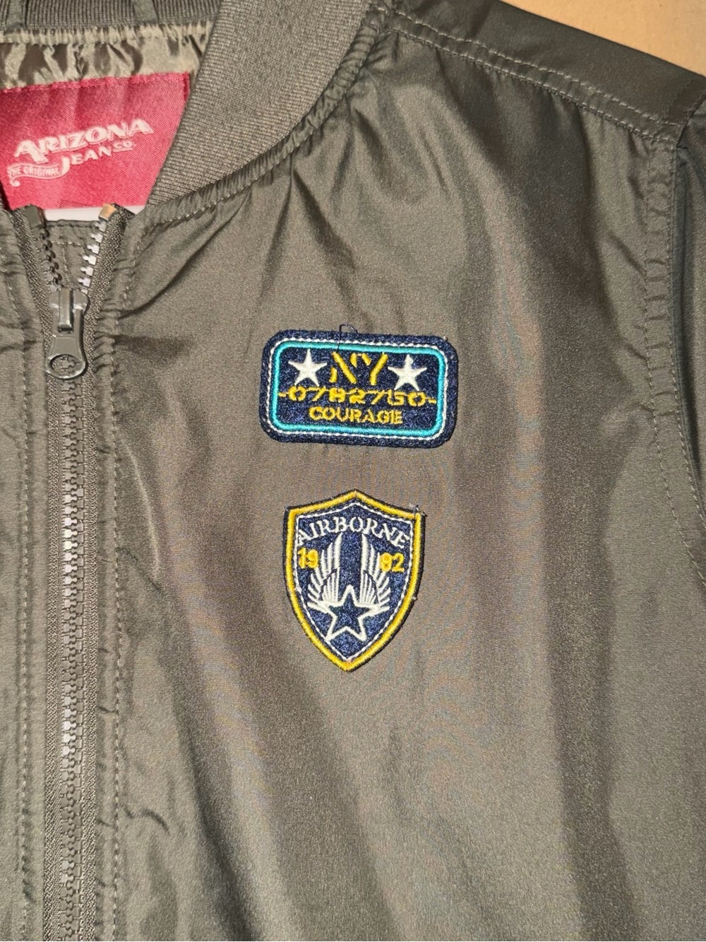 Boys' Olive Green Bomber Jacket with Patches - Picture 3 of 11